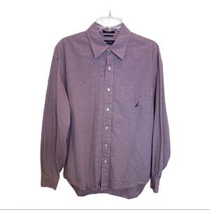 Nautica Red & Blue Plaid Shirt sz L